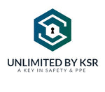 Unlimited by KSR, LLC logo with large S in the center of a hexagon and a keyhole. A key in Safety and PPE ( personal protective equipment)